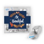 Thanksgiving Small Cube with Silver Hershey's Kisses - Be Thankful