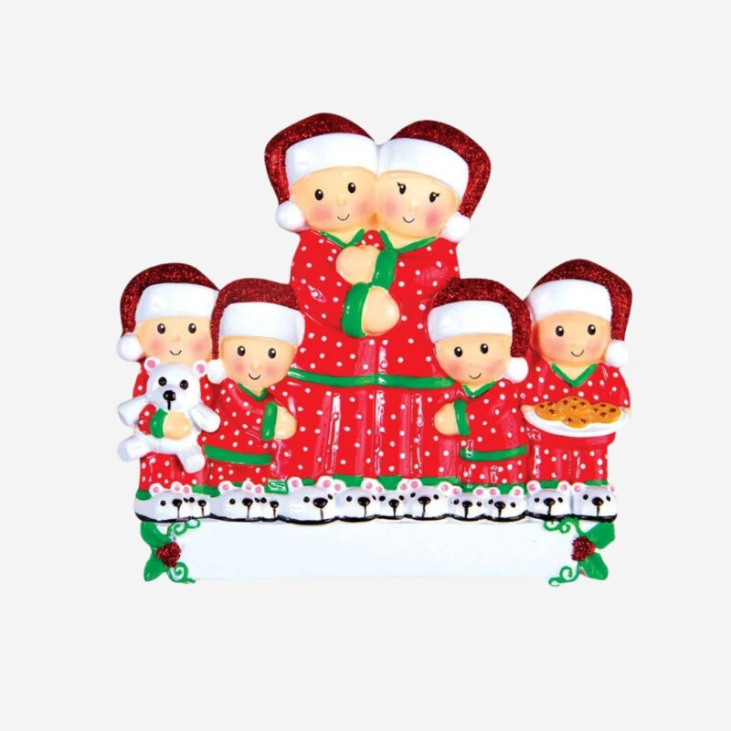 OR1470-6 – Pajama Family of 6 Personalized Christmas Ornament – PolarX ...