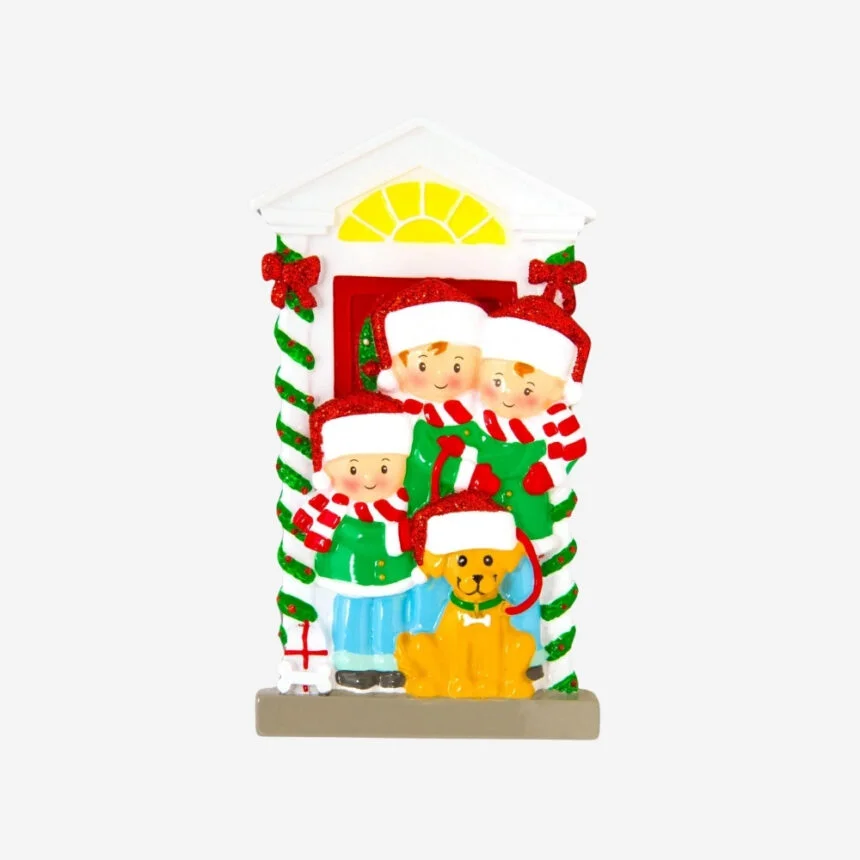 OR1611-3 – Family of 3 with Dog Personalized Christmas Ornament ...
