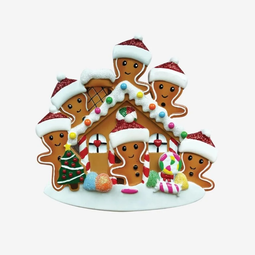 OR1872-6 – Gingerbread House Family of 6 Personalized Christmas ...